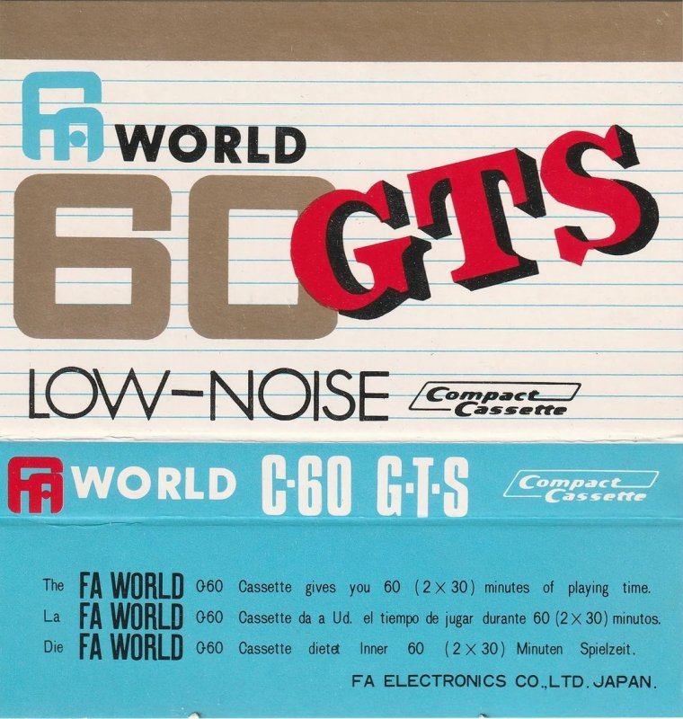Compact Cassette Fa World 60 "GTS" Type I Normal Japan