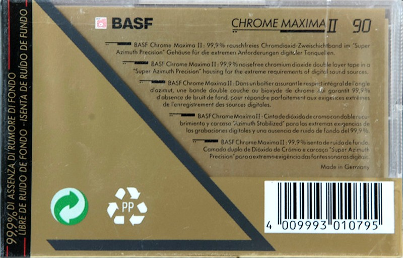 Compact Cassette BASF Chrome Maxima II 90 Type II Chrome 1991 Europe