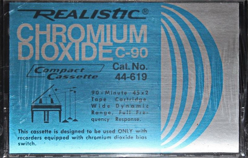 Compact Cassette Realistic 90 "44-619" Type II Chrome 1973 USA