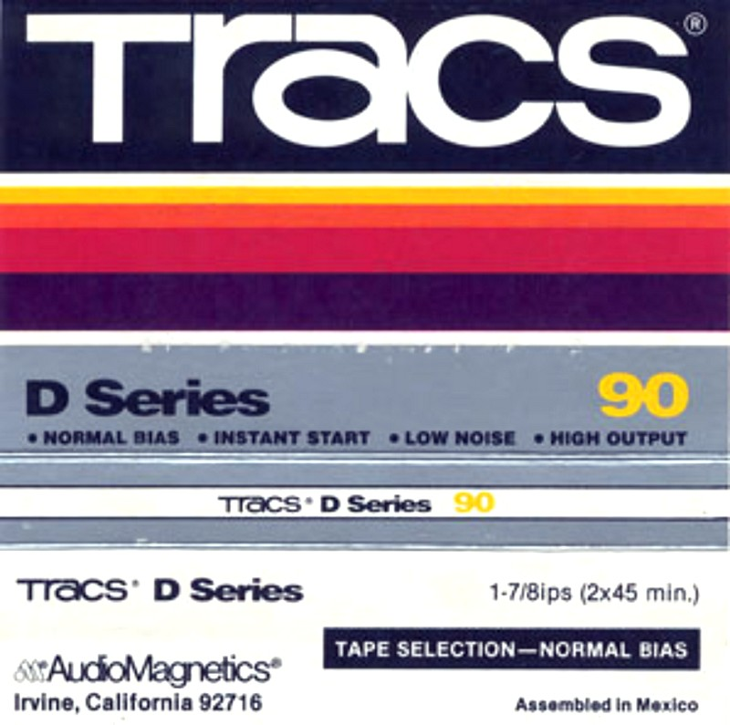 Compact Cassette Tracs D Series 90 Type I Normal 1982 USA