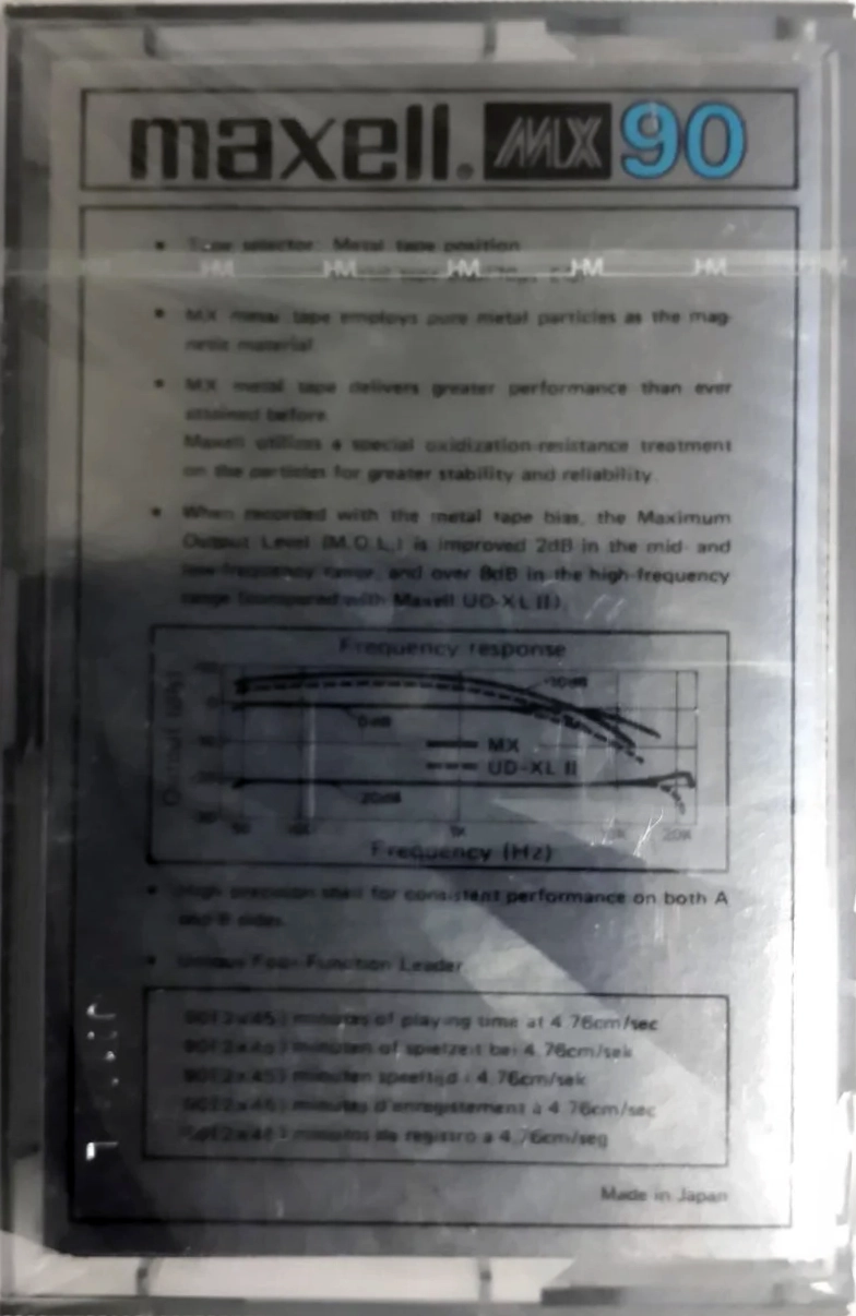 Compact Cassette Maxell MX 90 Type IV Metal 1978 USA