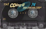 Compact Cassette TDK CDing 2 74 "CD2-74F" Type II Chrome 1994 Japan