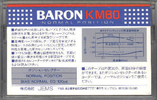 Compact Cassette Baron KM 60 "KM" Type I Normal 1986 Japan