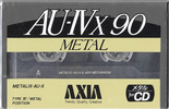 Compact Cassette AXIA AU-IVx 90 Type IV Metal 1991 Japan