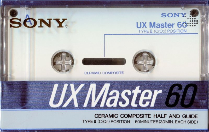 Compact Cassette Sony UX Master 60 Type II Chrome 1988 Japan