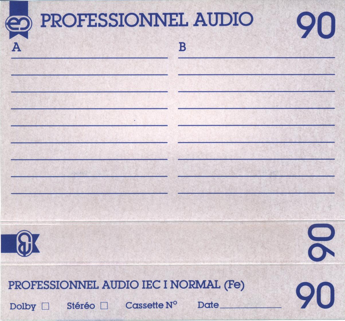 Compact Cassette Euromarche 90 "Ferrosuper" Type I Normal 1990 France