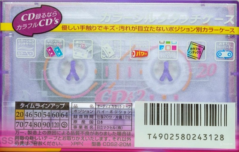 Compact Cassette Maxell CD`s II / CD`s 2 20 "CDS2-20M" Type II Chrome 1999 Japan