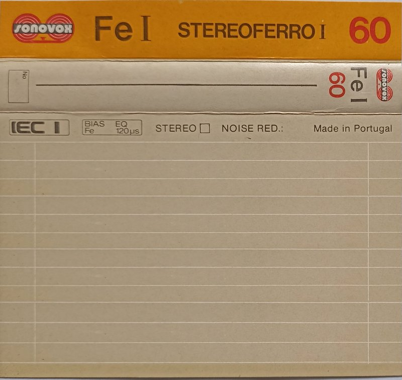 Compact Cassette Sonovox Fe I 60 "Stereoferro I" Type I Normal 1983 Portugal