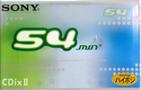 Compact Cassette Sony CDix II 54 "C-54CDX2H" Type II Chrome 2000 Japan