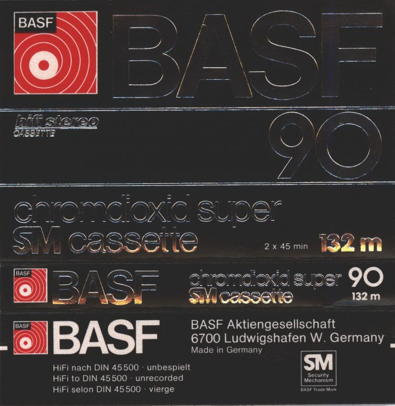 Compact Cassette BASF Chromdioxid Super 90 Type II Chrome 1977 Europe