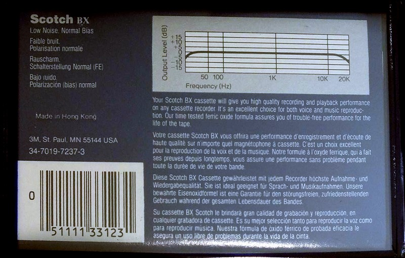 Compact Cassette Scotch BX 60 Type I Normal 1987 Europe