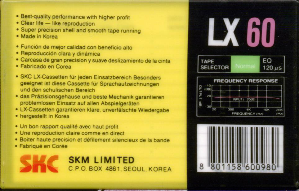 Compact Cassette SKC LX 60 1989 Europe