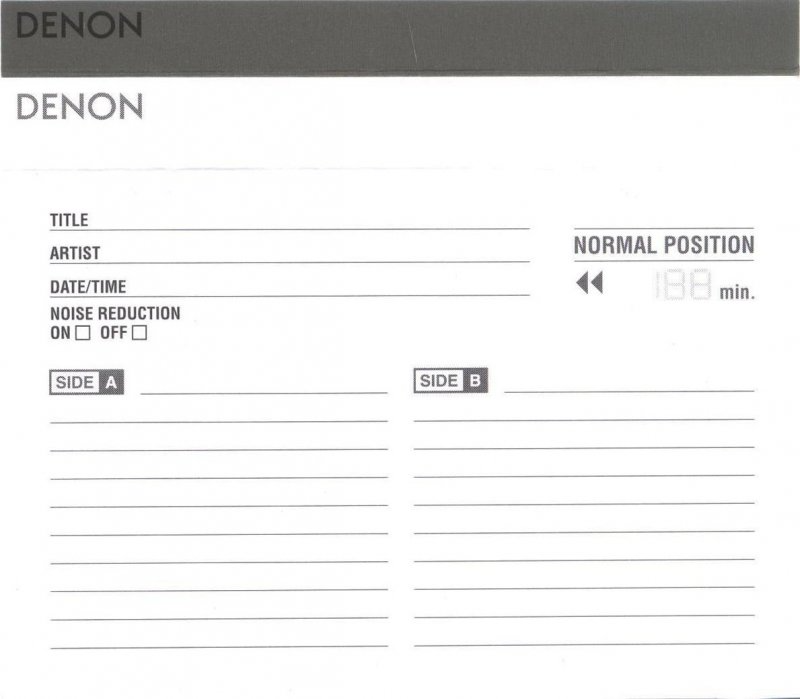 Compact Cassette Denon Lapisia 64 "VDO1-64" Type I Normal 1997 Japan