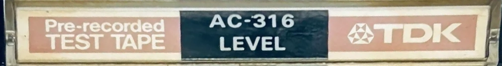 Compact Cassette TDK "AC-316 Level" Test Cassette 1981 Japan