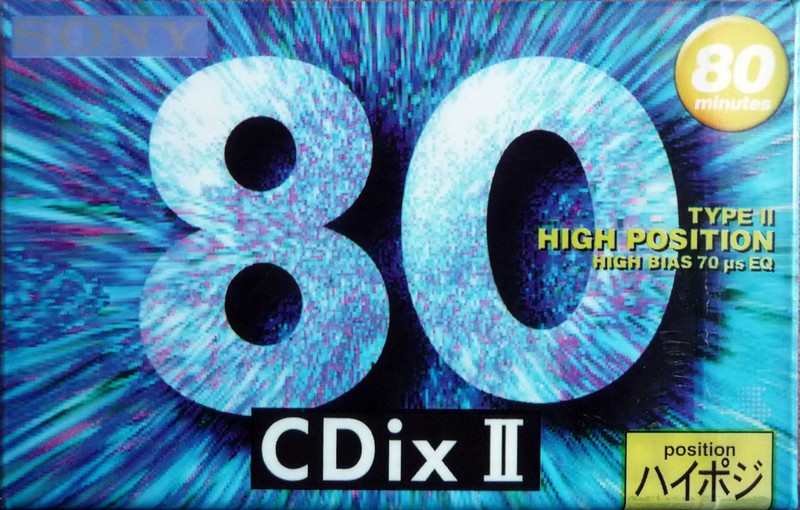 Compact Cassette Sony CDix II 80 "C-80CDX2B" Type II Chrome 1994 Japan