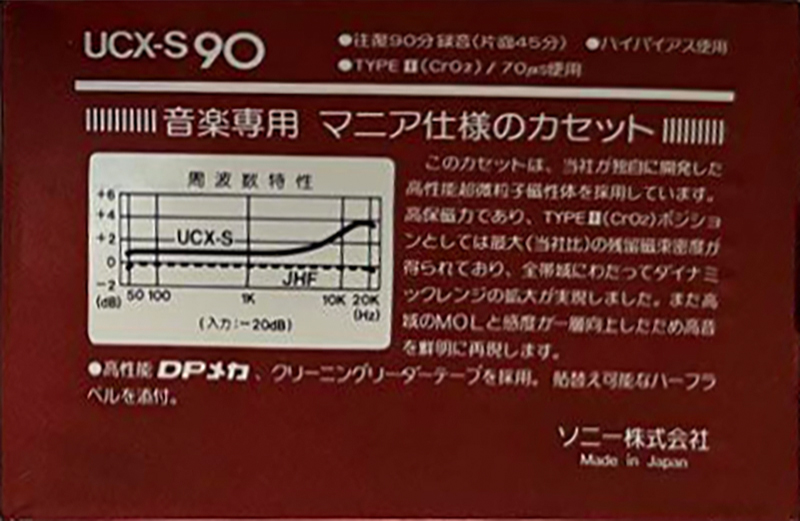 Compact Cassette Sony UCX-S 90 Type II Chrome 1983 Japan