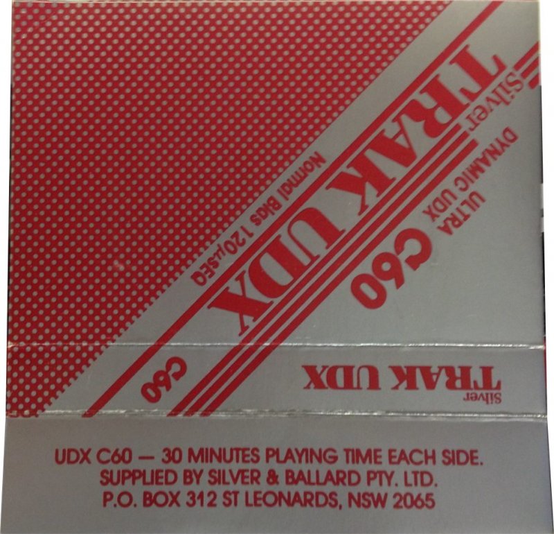 Compact Cassette Silver 60 "TRAK UDX" Type I Normal Australia