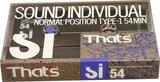 Compact Cassette Thats Si Sound Individual 54 Type I Normal 1988 Japan