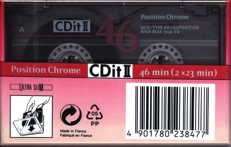 Compact Cassette Sony CDit II 46 Type II Chrome 1994 Europe