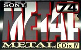 Compact Cassette Sony CDix IV 74 "C-74CDX4A" Type IV Metal 1992 Japan