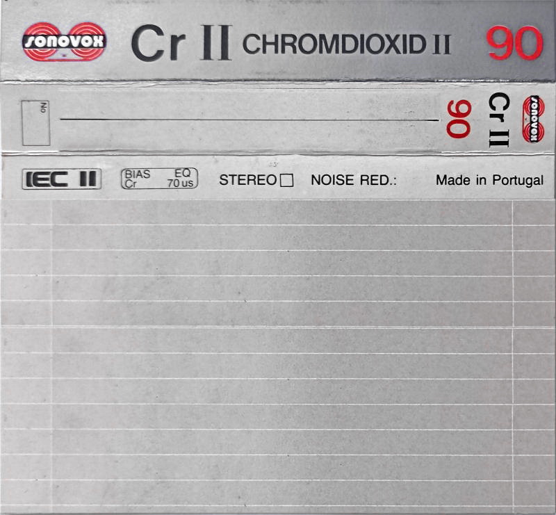 Compact Cassette Sonovox Cr II 90 Type II Chrome 1983 Portugal