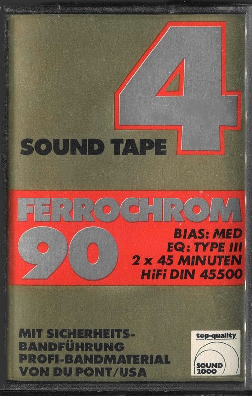Compact Cassette Sound 2000 Sound Tape 4 90 "Ferrochrom" Type III Ferro Chrome 1978 Germany