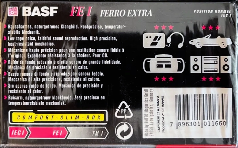 Compact Cassette BASF FE I Ferro Extra 60 Type I Normal 1997 Latin America