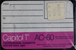 Compact Cassette Capitol 1 AC 60 Type I Normal 1970 USA