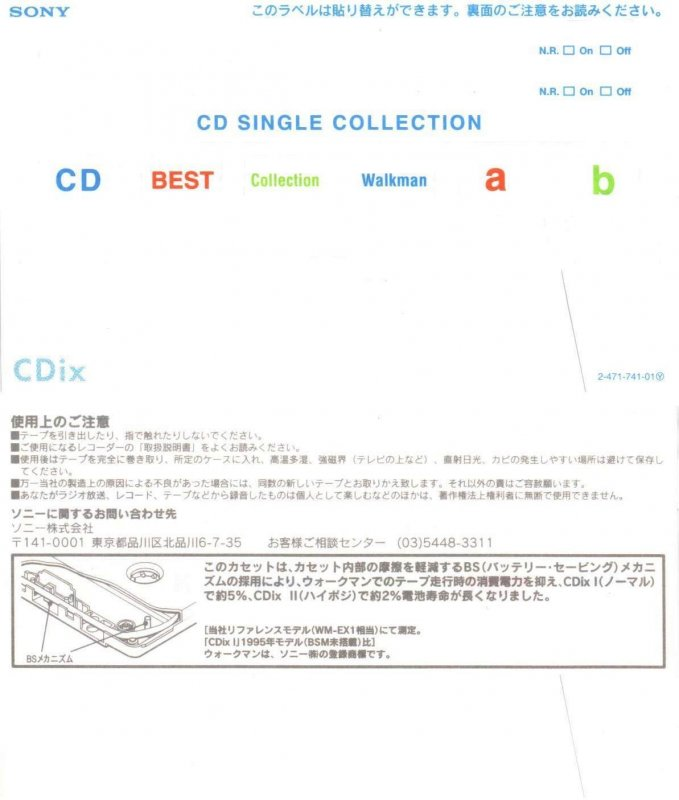 Compact Cassette Sony CDix II 80 "C-80CDX2F" Type II Chrome 1998 Japan