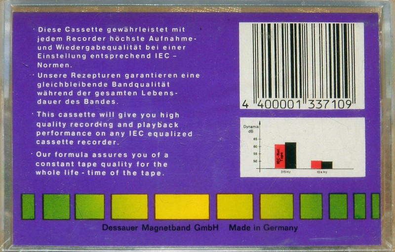 Compact Cassette Magnetic sound 60 Type II Chrome 1990 Europe