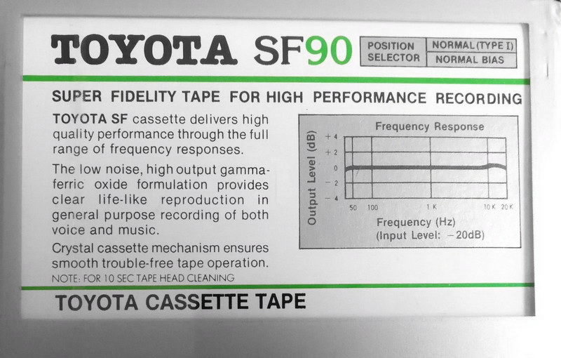 Compact Cassette Toyota SF 90 Type I Normal 1987 Japan