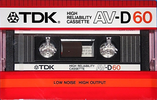 Compact Cassette TDK AV 60 "AV-D60" Type I Normal 1985 USA