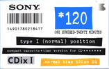 Compact Cassette Sony CDix I 120 "C-120CDX1a" Type I Normal 1992 Japan