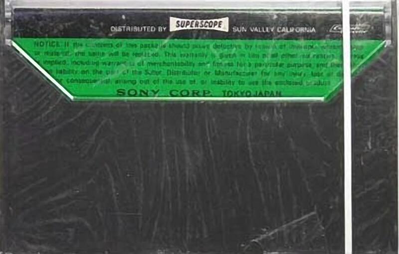 Compact Cassette Sony 90 "CRO-90" Type II Chrome 1972 USA