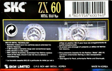 Compact Cassette SKC ZX 60 Type IV Metal 1999 Europe
