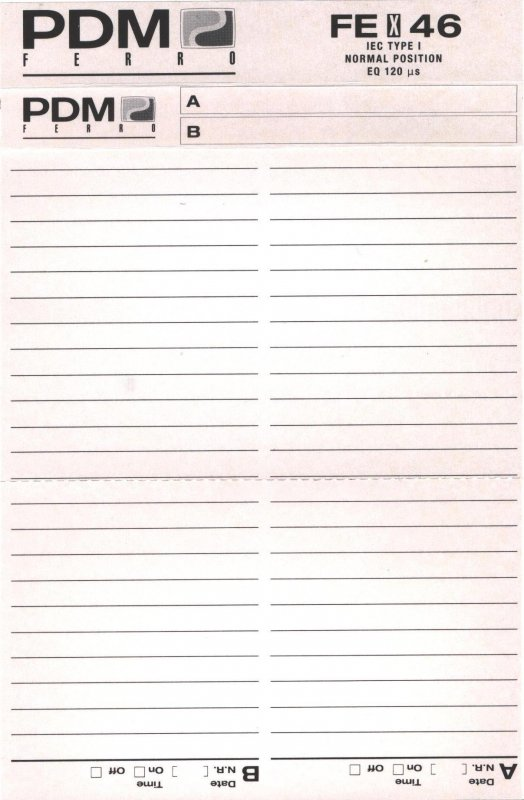 Compact Cassette PDM FE X 46 Type I Normal 1990 Europe