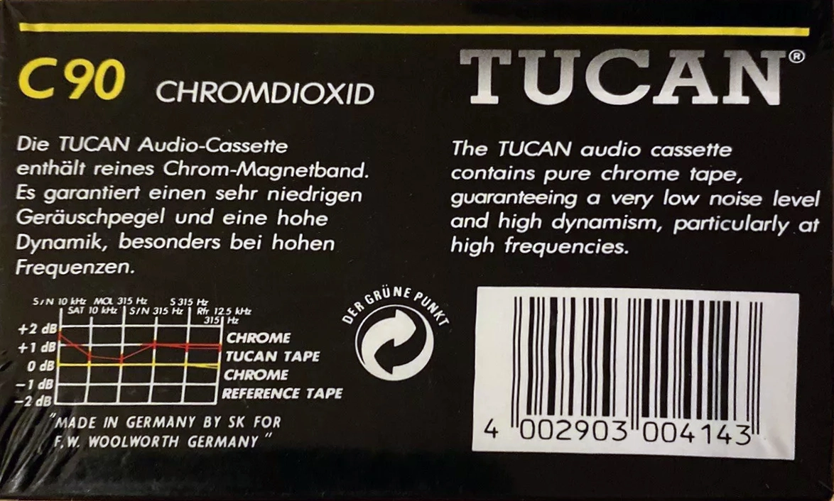 Compact Cassette Tucan 90 Type II Chrome 1993 Germany