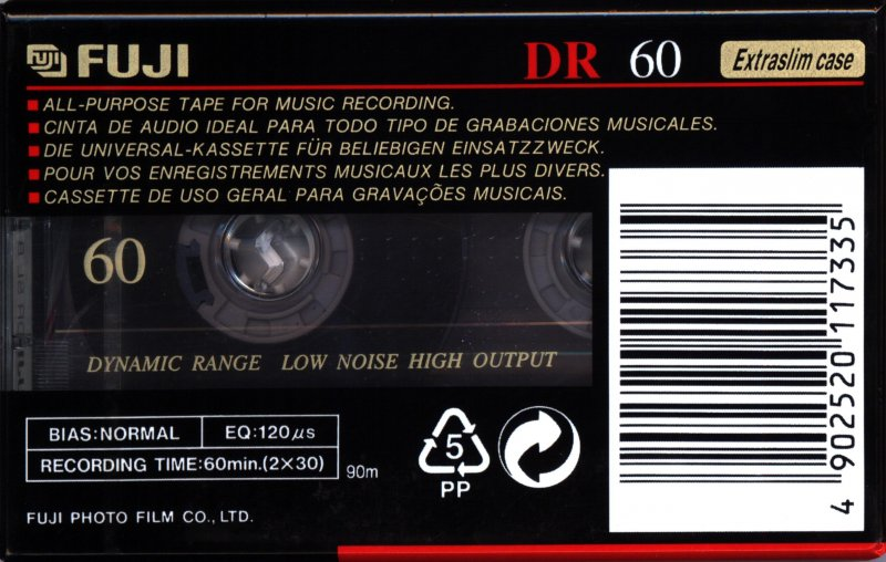 Compact Cassette Fuji DR 60 Type I Normal 1995 Europe