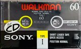 Compact Cassette Sony Walkman 60 "C-60WM1" Type II Chrome 1988 Japan