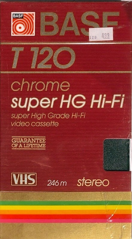 VHS, Video Home System BASF Super HG Hi-Fi 120 Type II Chrome 1985 North America