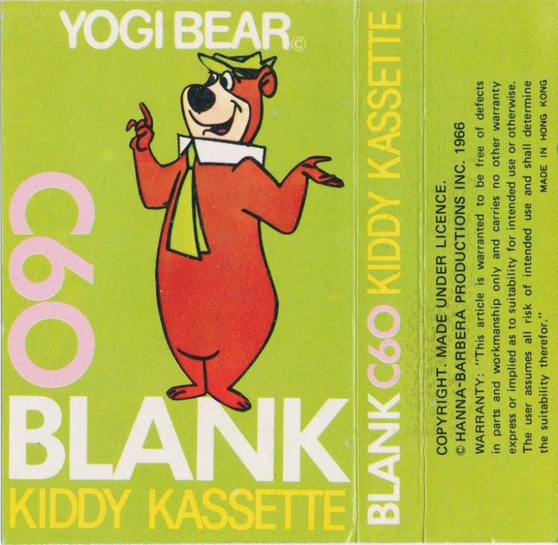 Compact Cassette Kiddy Kassette 60 "Yogi Bear" Type I Normal Hong Kong