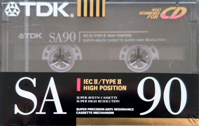 Compact Cassette TDK SA 90 "SA-90SA" Type II Chrome 1990 Australia, Europe