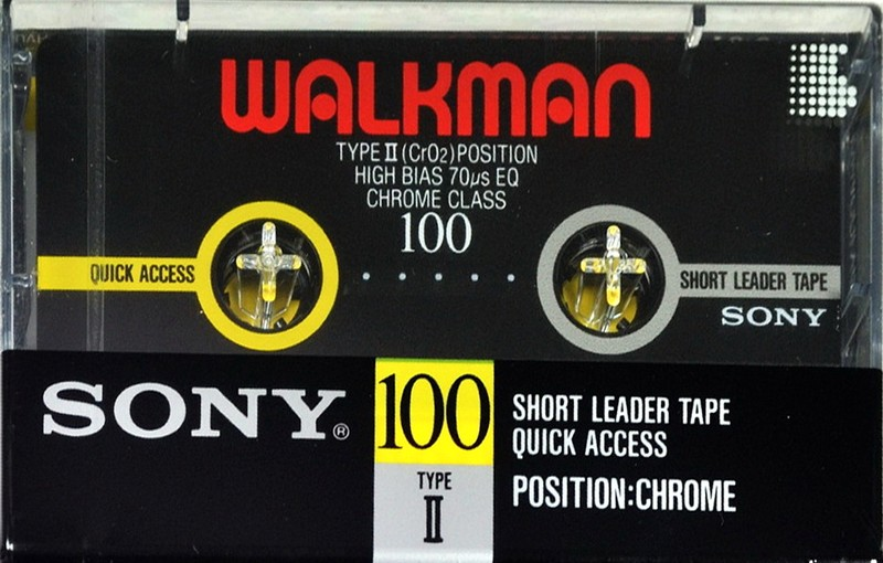 Compact Cassette Sony Walkman 100 Type II Chrome 1988 Europe
