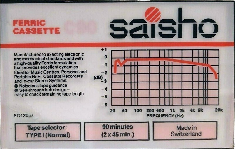 Compact Cassette Saisho Ferric 90 Type I Normal 1985 UK