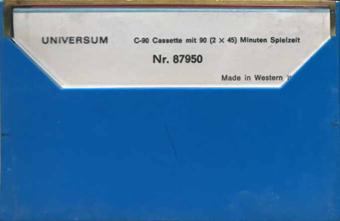 Compact Cassette Universum 90 Type I Normal 1970 Europe