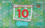 Compact Cassette Sony CDix I 10 "C-10CDX1F" Type I Normal 1998 Japan