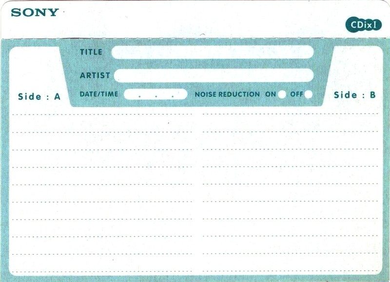 Compact Cassette Sony CDix I 10 "C-10CDX1F" Type I Normal 1998 Japan