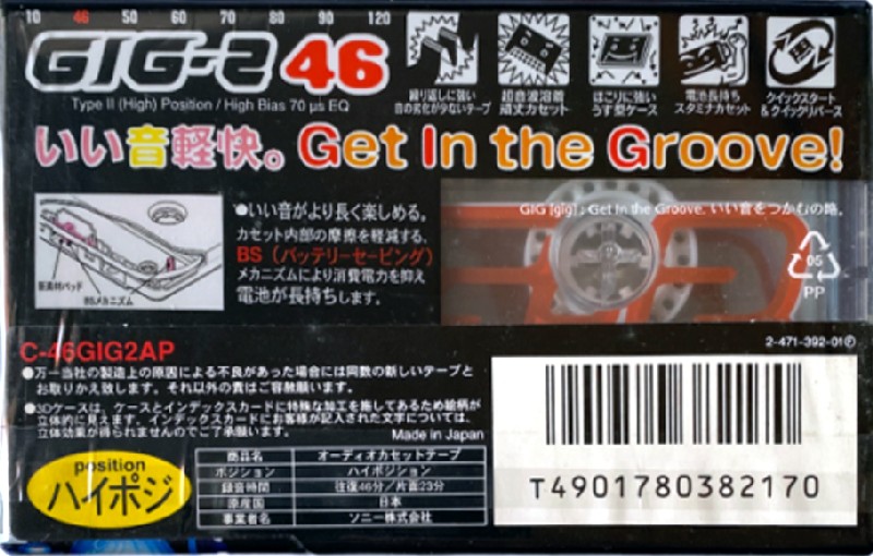 3 pack Sony GIG-2 46 Type II Chrome 1996 Japan