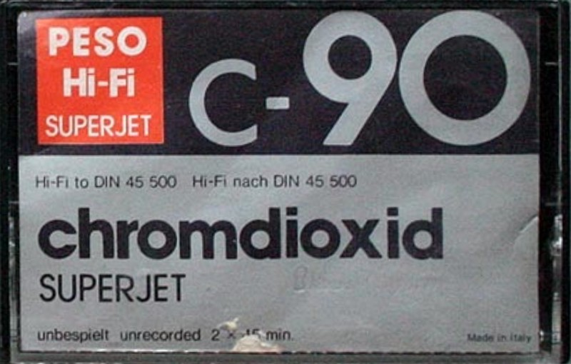 Compact Cassette Peso 90 "Chromedioxid Superjet" Type II Chrome Italy