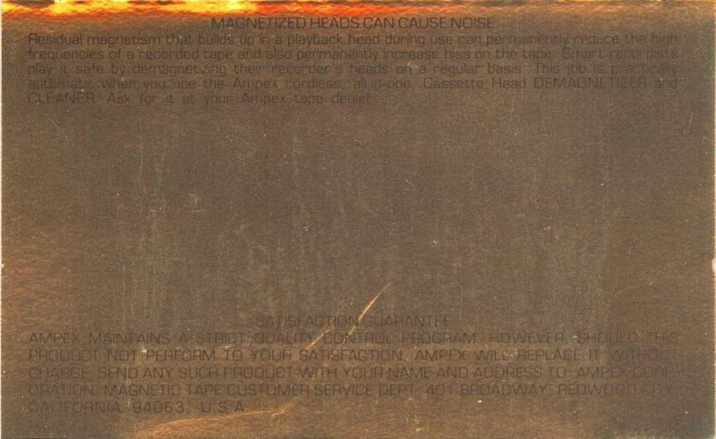 Compact Cassette Ampex MPT 60 Type IV Metal 1980 USA